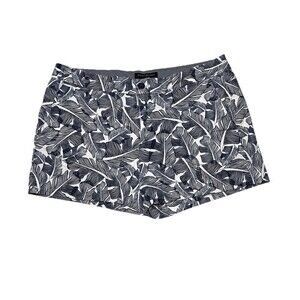 Banana Republic Hampton Tropical Shorts Women Size 10‎ Navy Palm Leaf